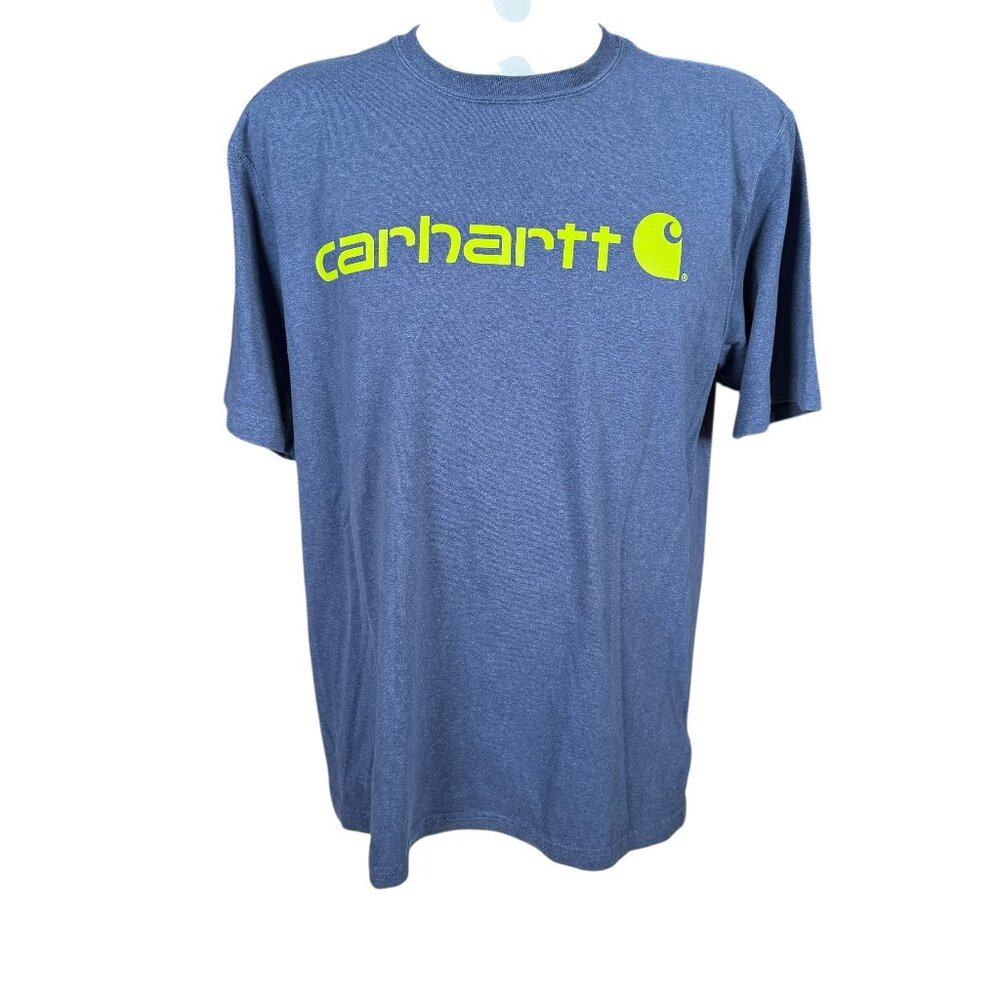 Carhartt loose fit men's L blue short sleeve crewneck stretchy pullover t-shirt